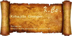 Kohajda Csenger névjegykártya